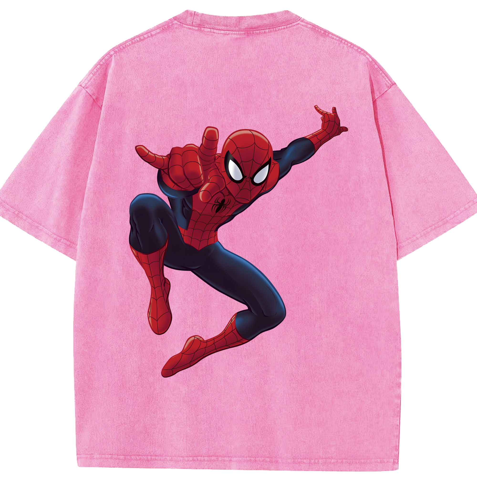 （画像用） Spider Man スパイダーマン 綿100% ヴィンテージ風 半袖Tシャツ（背面プリント）